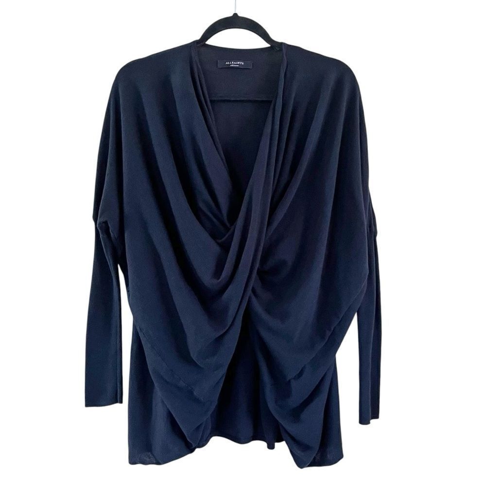 All Saints Itat Convertible Black Sweater Top